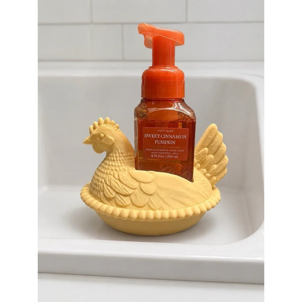 Hen on the Nest Soap Holder Farmhouse Bath & Body Works Soap Butterscotch cream